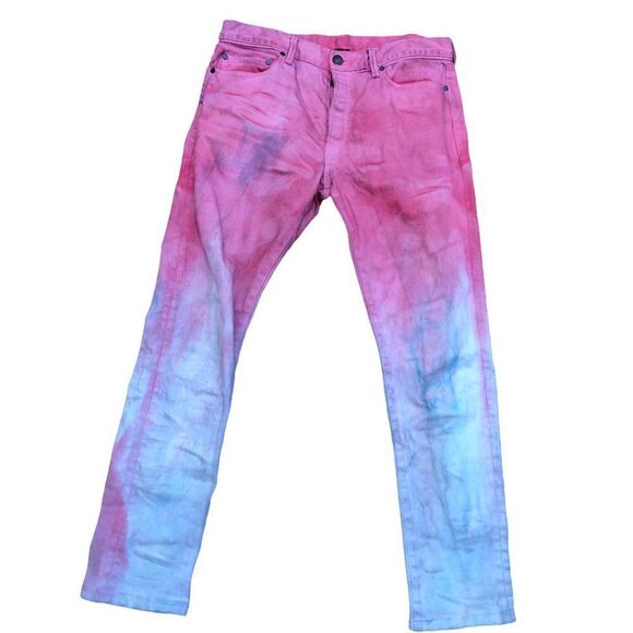 TIE Dyed John Elliot Jeans Trashed Denim Size 32 - Picture 8 of 15